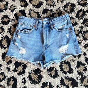 Madewell relaxed denim frayed short shorts size 25